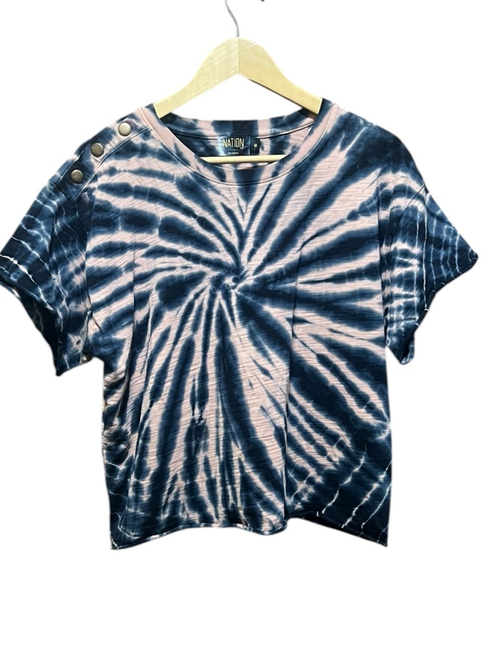 Nation LTD Tie-Dye Snap Shoulder Tee
Size Medium | Blue & Pink | Anthropologie